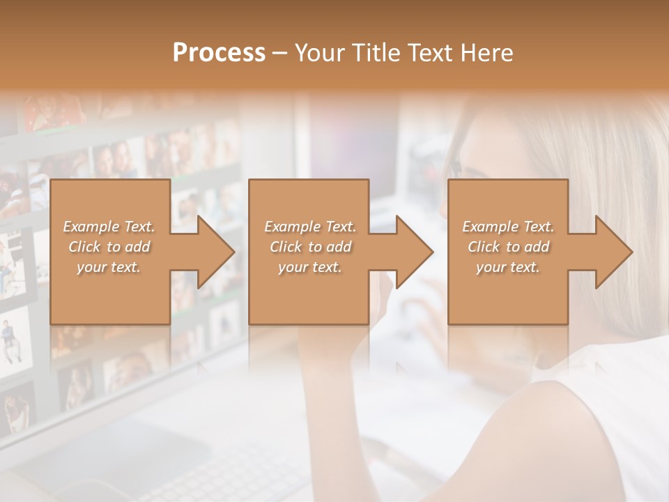 Desk Woman Pretty PowerPoint Template