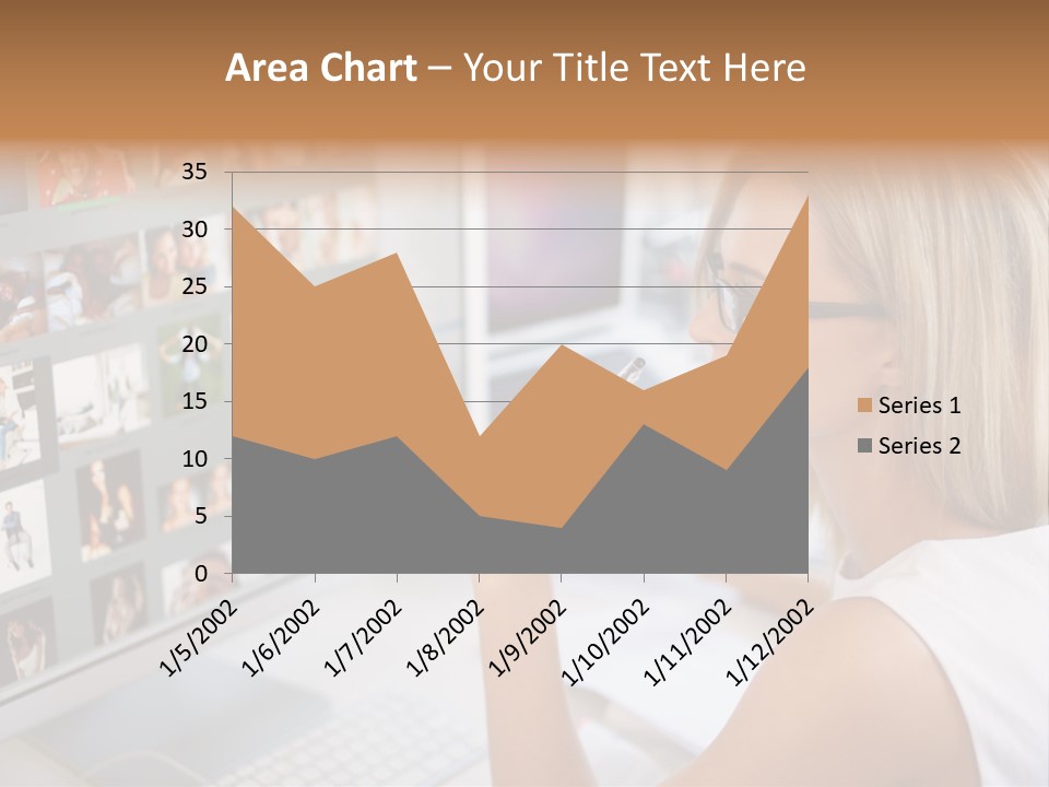 Desk Woman Pretty PowerPoint Template