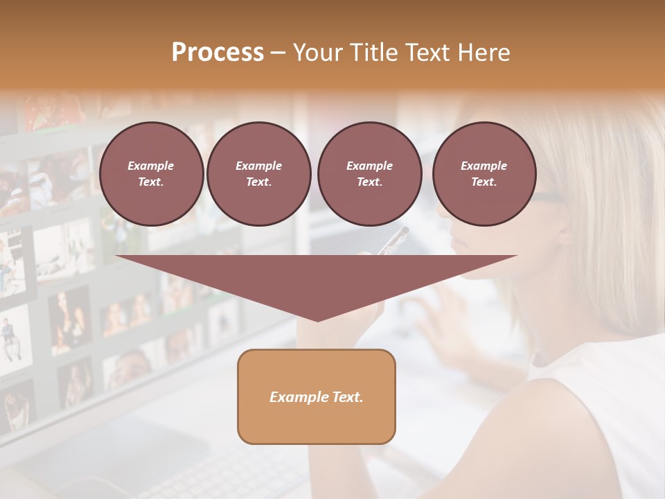 Desk Woman Pretty PowerPoint Template