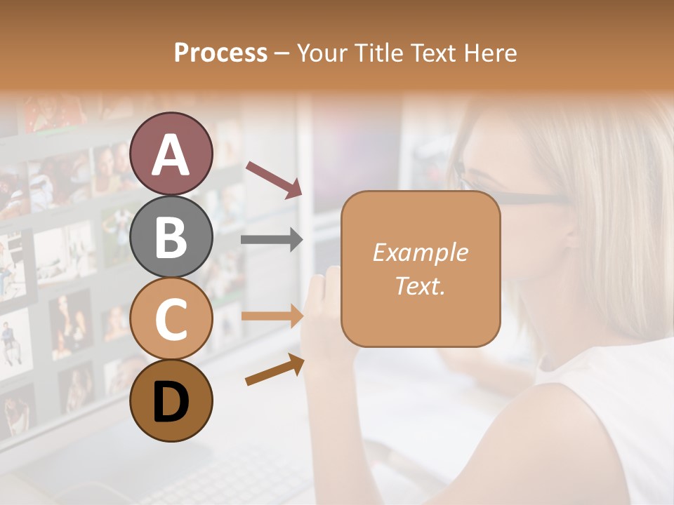 Desk Woman Pretty PowerPoint Template