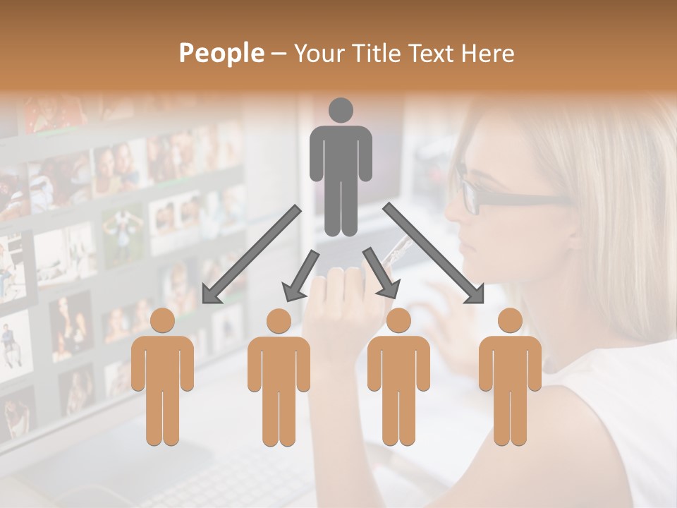 Desk Woman Pretty PowerPoint Template