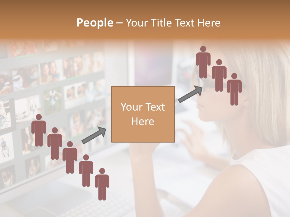 Desk Woman Pretty PowerPoint Template