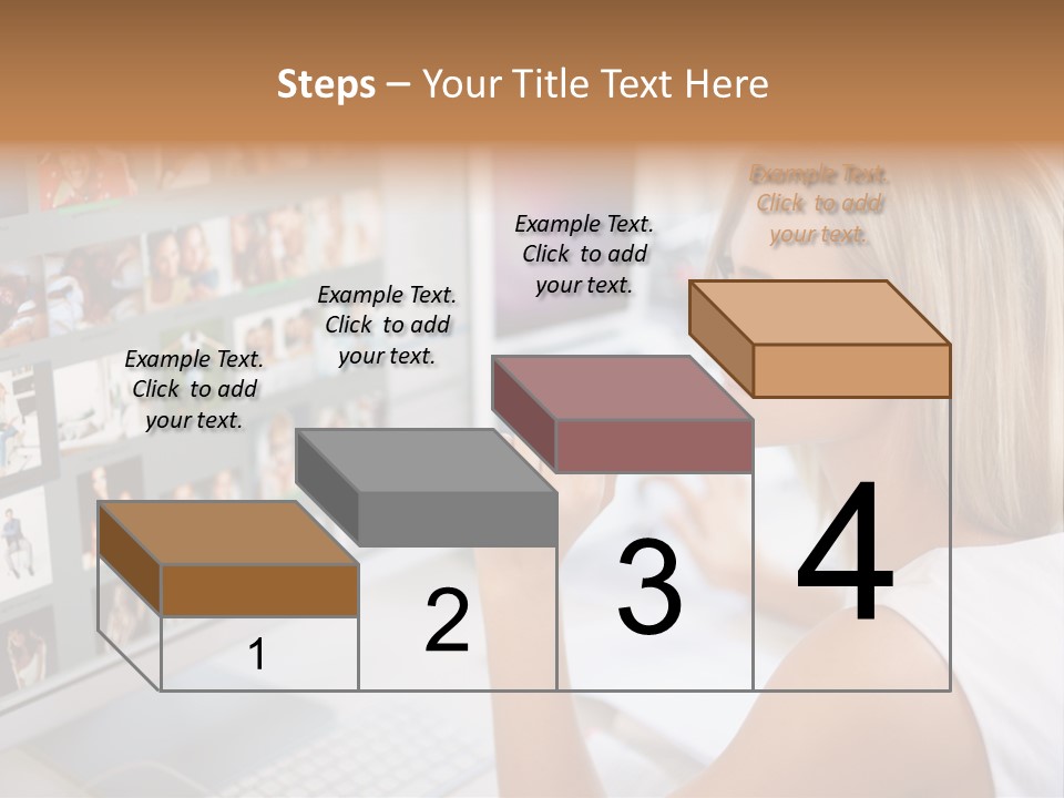 Desk Woman Pretty PowerPoint Template