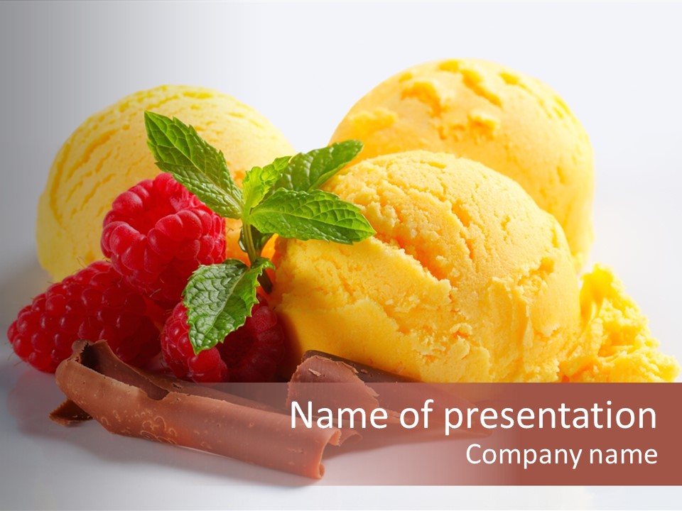 Closeup Food Banana Ice Cream PowerPoint Template