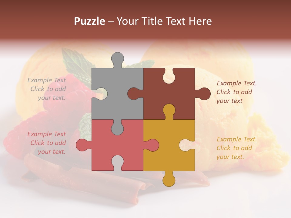 Closeup Food Banana Ice Cream PowerPoint Template