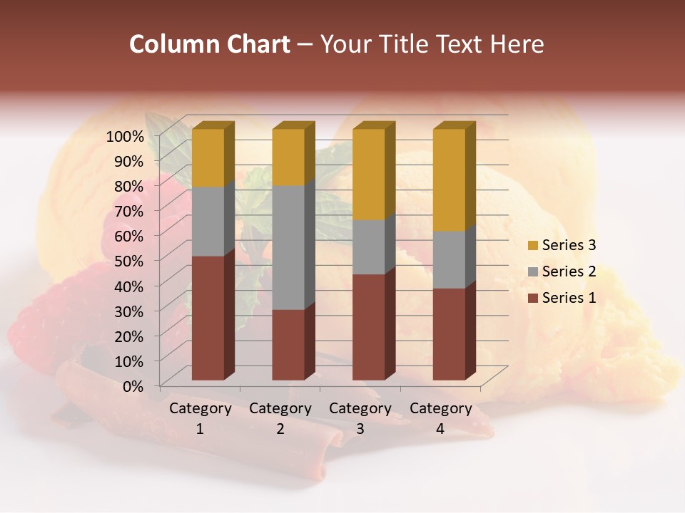 Closeup Food Banana Ice Cream PowerPoint Template