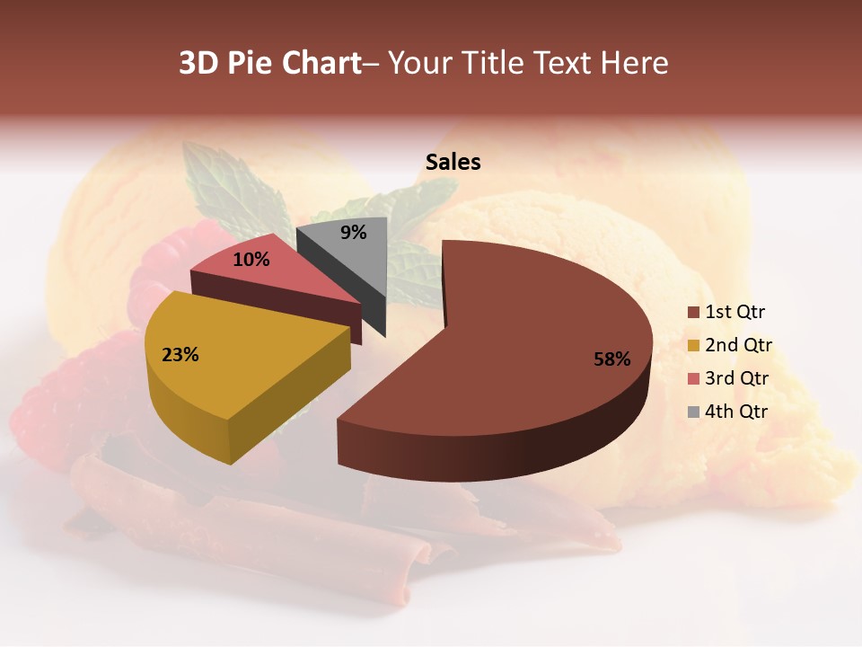 Closeup Food Banana Ice Cream PowerPoint Template