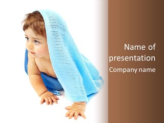 Sitting Child Girl PowerPoint Template