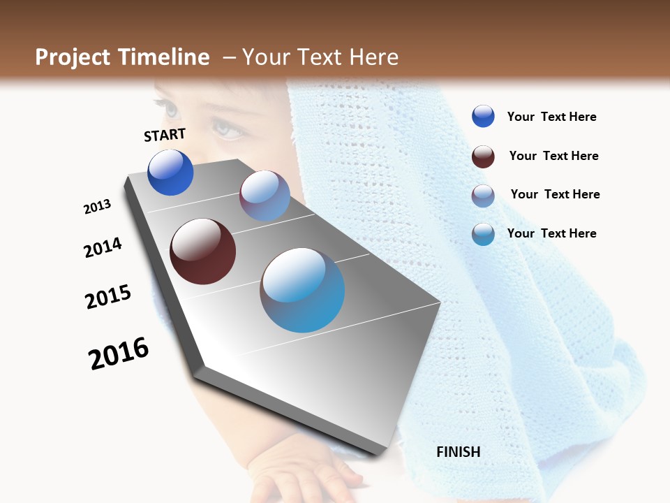 Sitting Child Girl PowerPoint Template