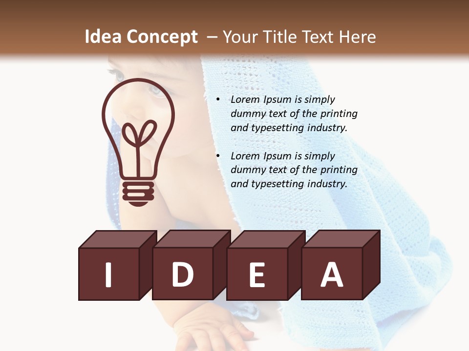 Sitting Child Girl PowerPoint Template