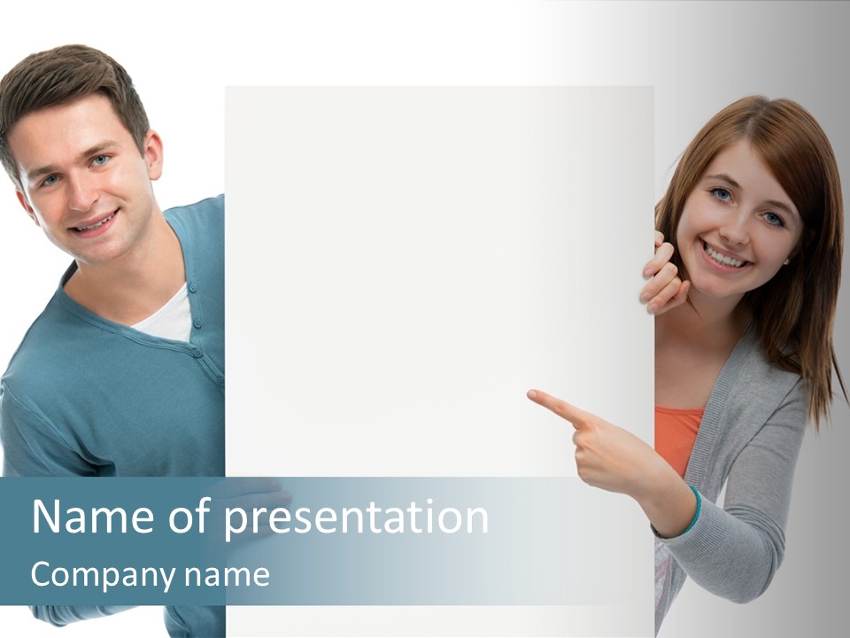 Begeisterung Paar Schild PowerPoint Template