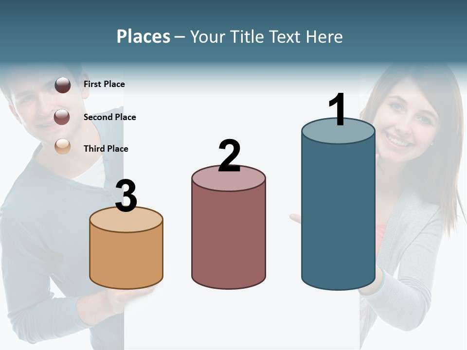 Begeisterung Paar Schild PowerPoint Template