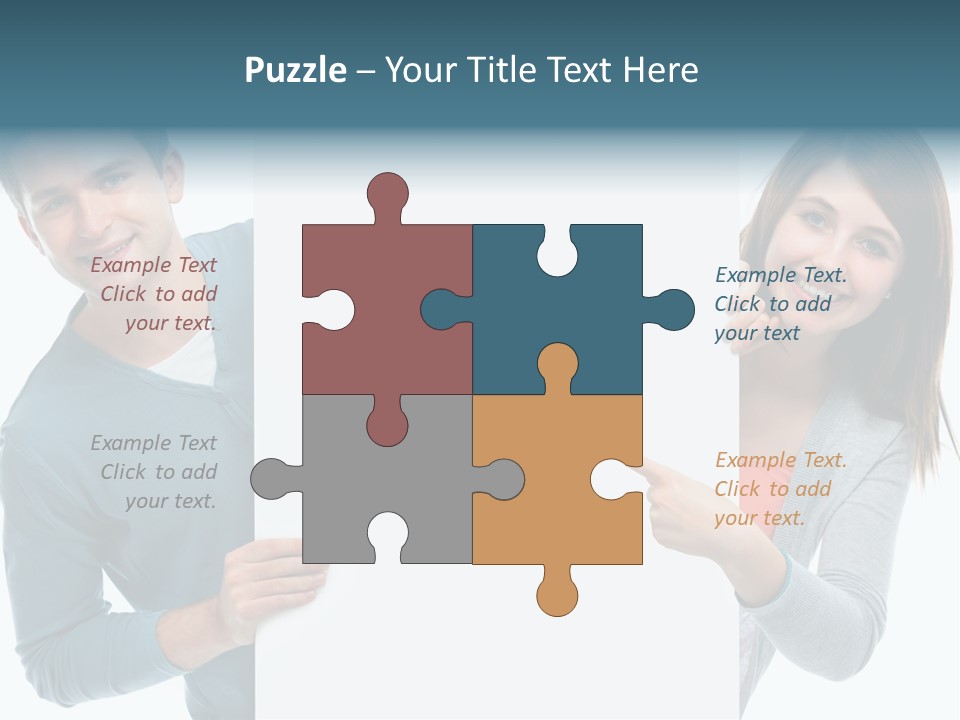 Begeisterung Paar Schild PowerPoint Template