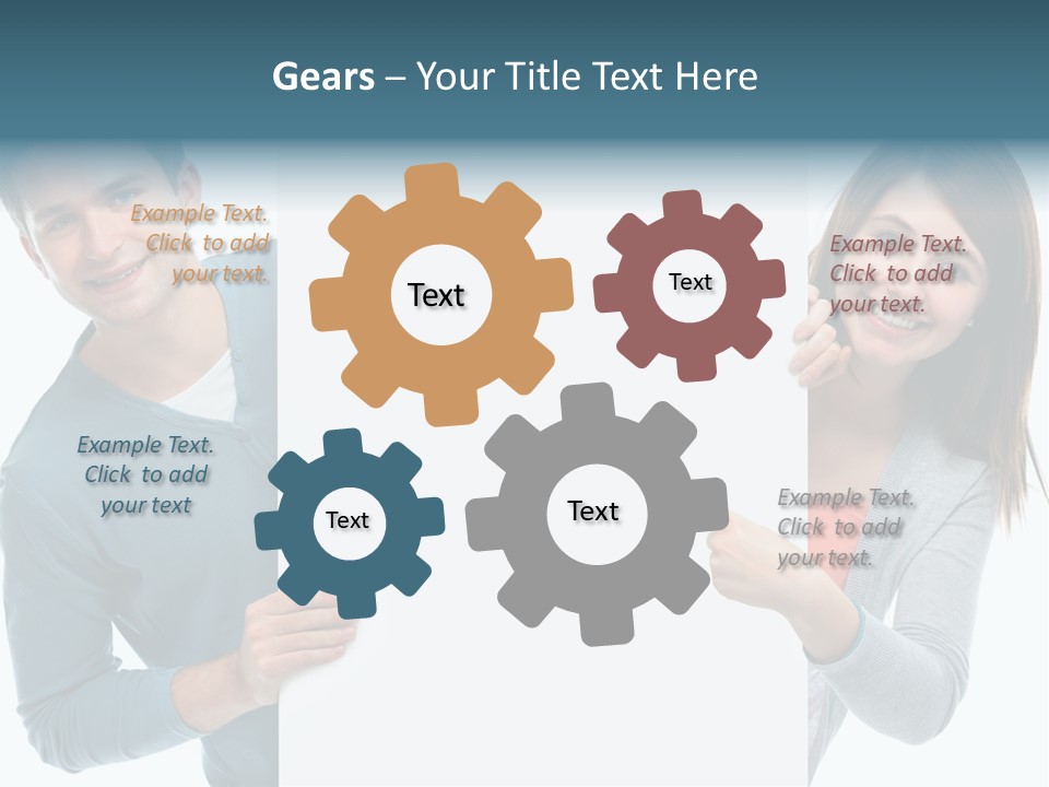 Begeisterung Paar Schild PowerPoint Template