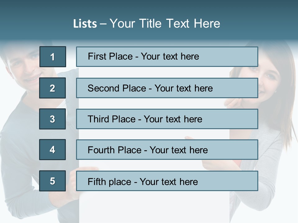 Begeisterung Paar Schild PowerPoint Template