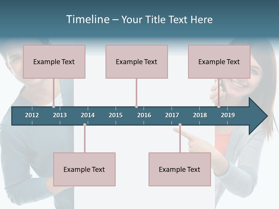 Begeisterung Paar Schild PowerPoint Template