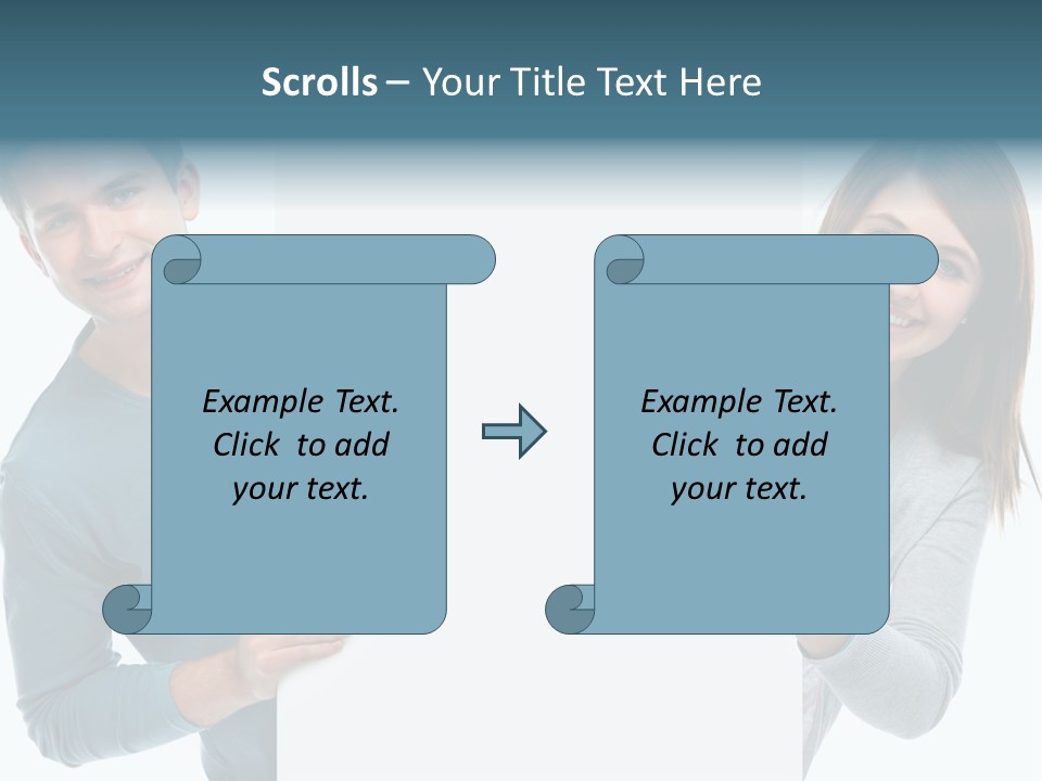Begeisterung Paar Schild PowerPoint Template