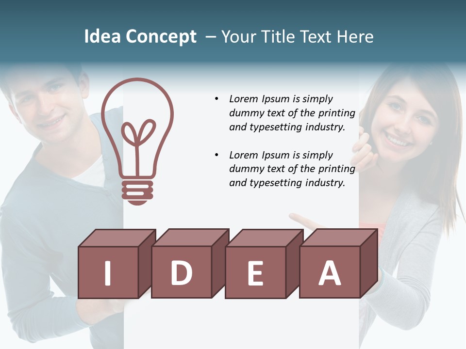 Begeisterung Paar Schild PowerPoint Template