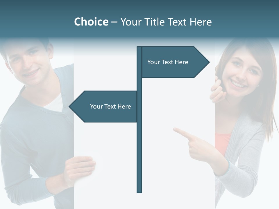 Begeisterung Paar Schild PowerPoint Template