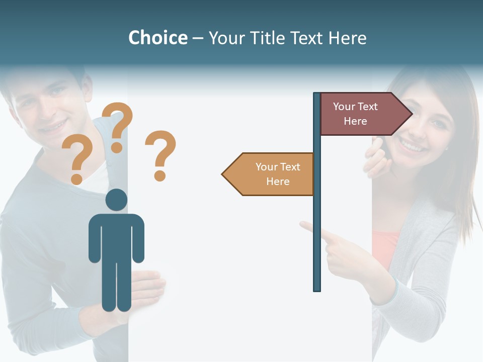 Begeisterung Paar Schild PowerPoint Template