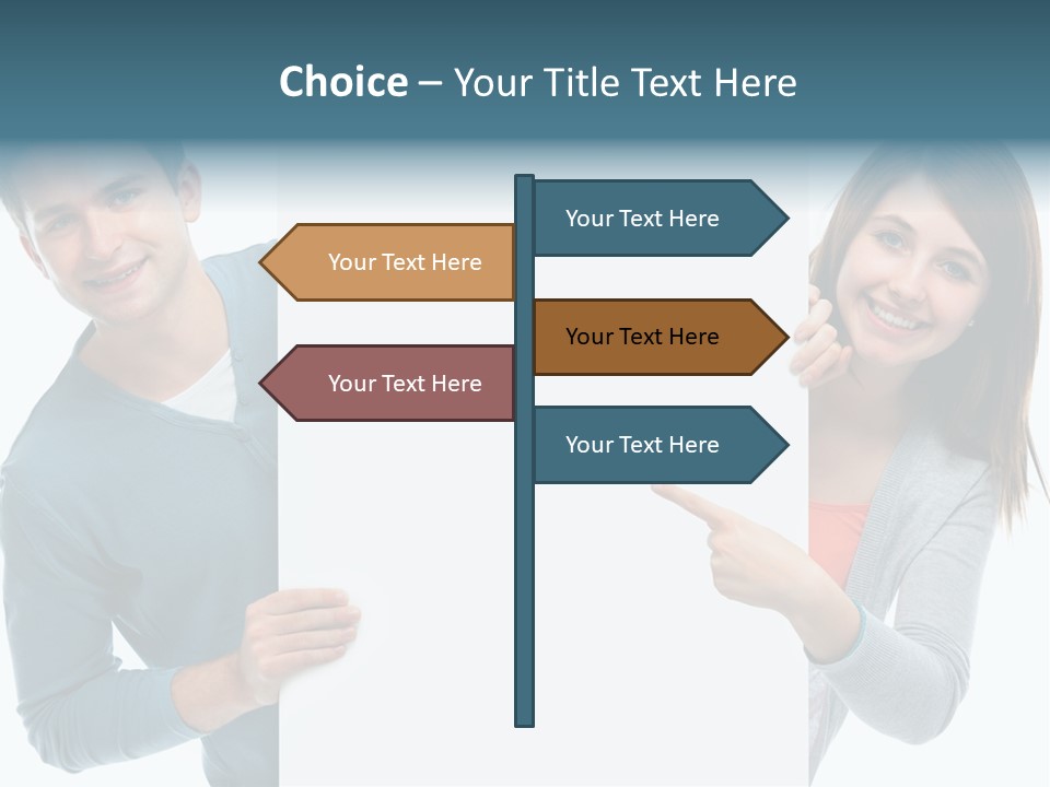 Begeisterung Paar Schild PowerPoint Template
