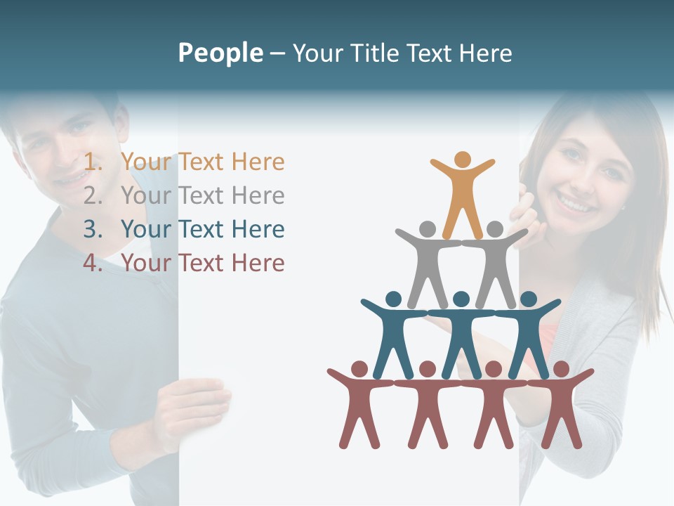 Begeisterung Paar Schild PowerPoint Template