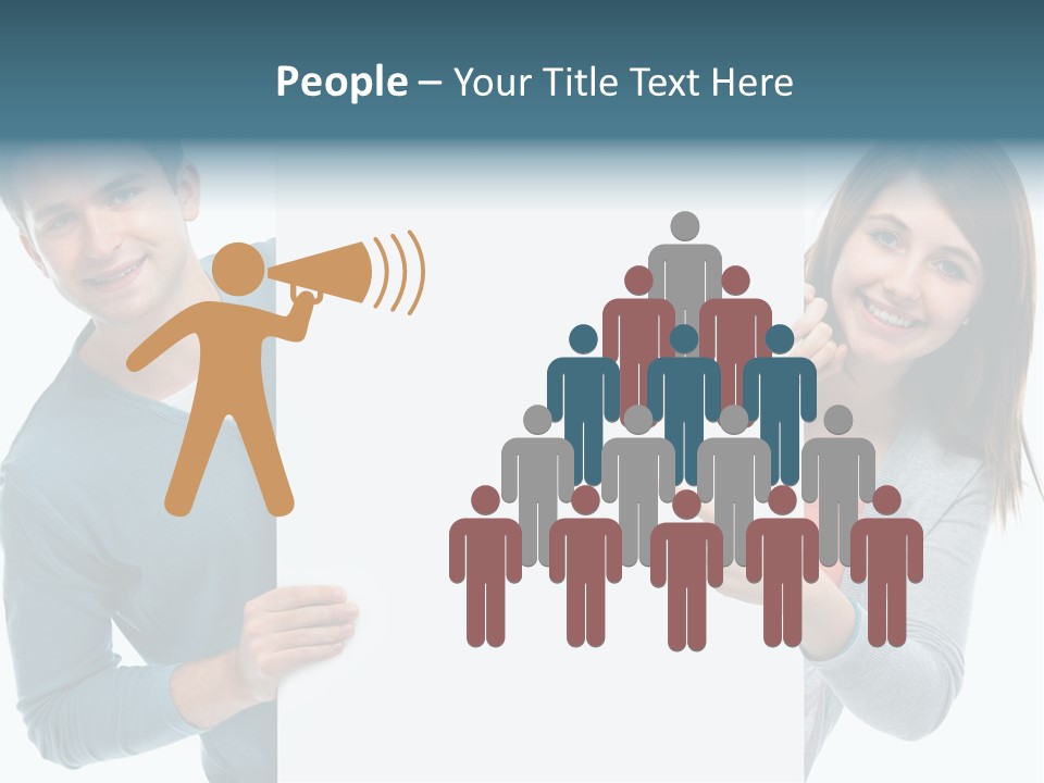 Begeisterung Paar Schild PowerPoint Template