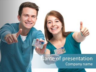 Studenten Jugendliche Zeigen PowerPoint Template