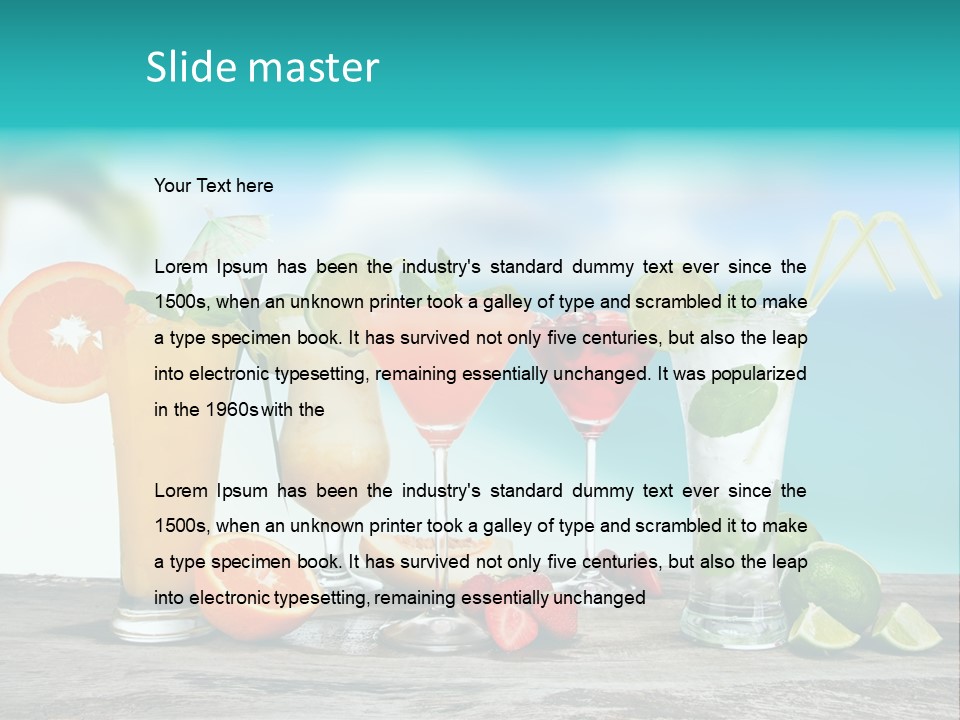Strawberry Mojito Sunrise PowerPoint Template