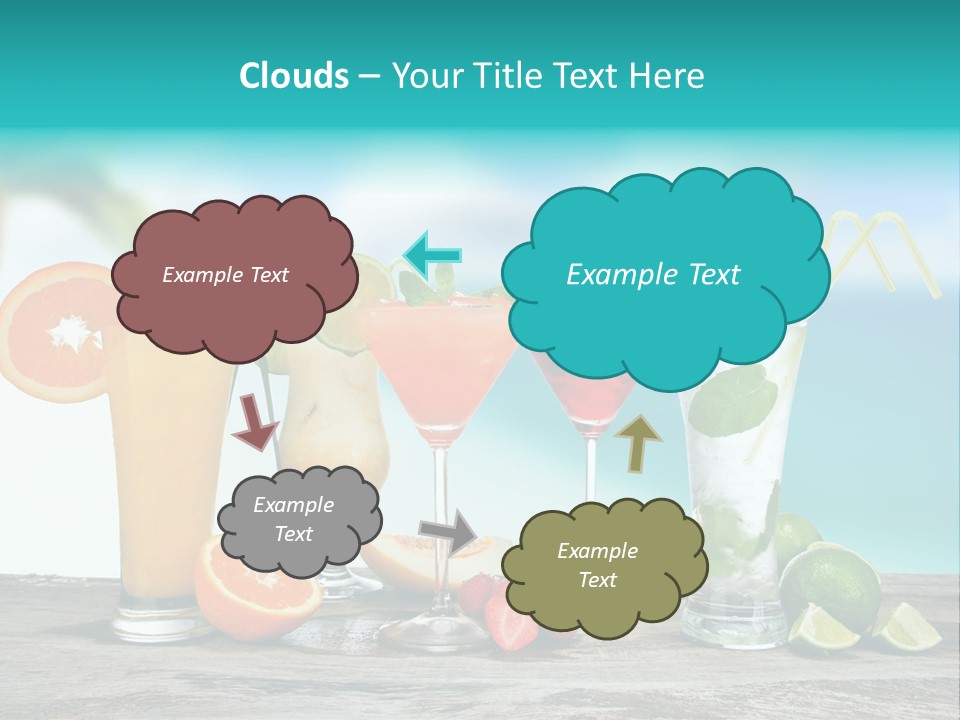 Strawberry Mojito Sunrise PowerPoint Template