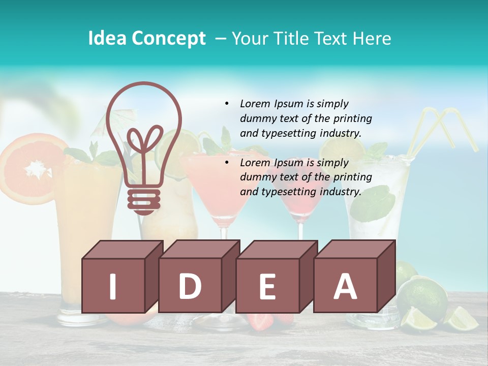 Strawberry Mojito Sunrise PowerPoint Template