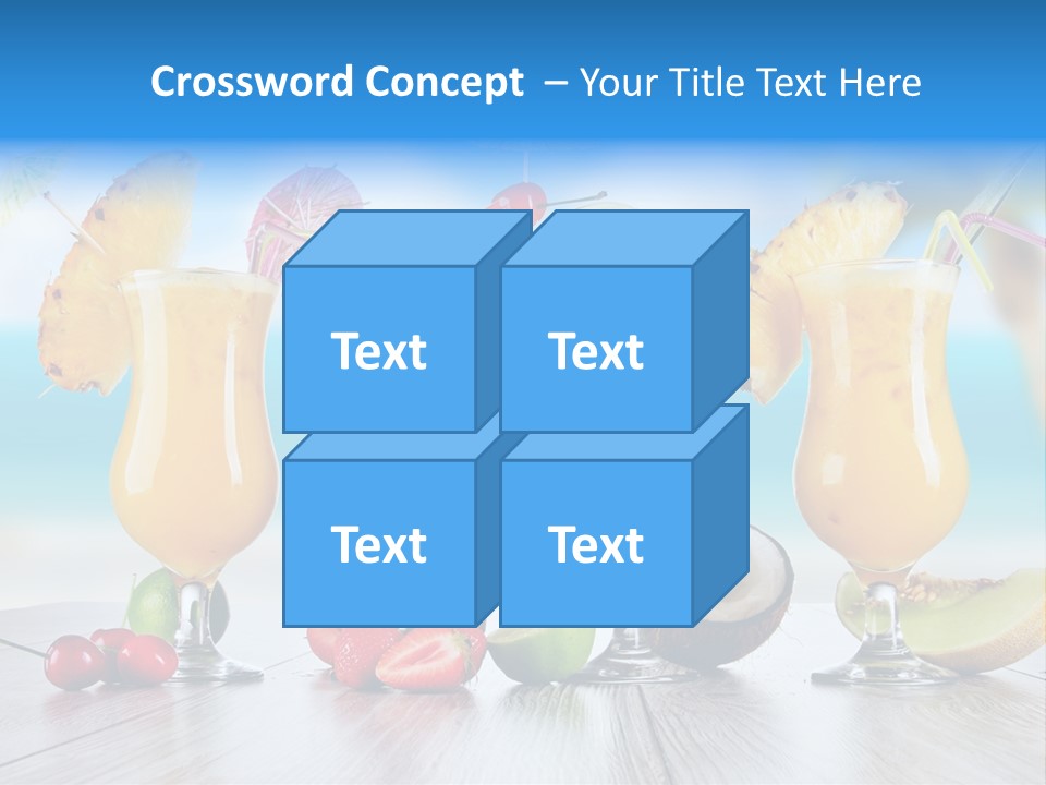 Coconut Cocktail Red PowerPoint Template