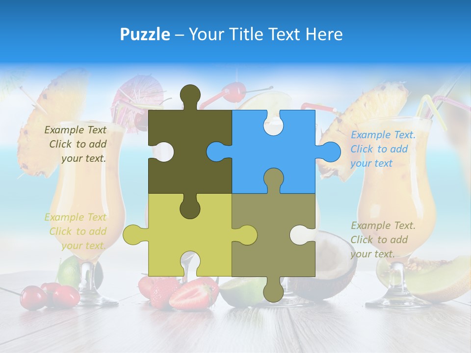 Coconut Cocktail Red PowerPoint Template