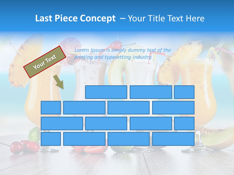 Coconut Cocktail Red PowerPoint Template
