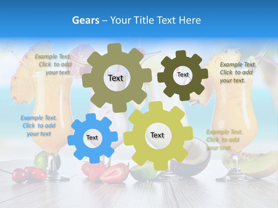 Coconut Cocktail Red PowerPoint Template