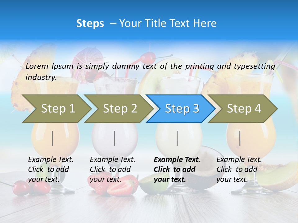 Coconut Cocktail Red PowerPoint Template