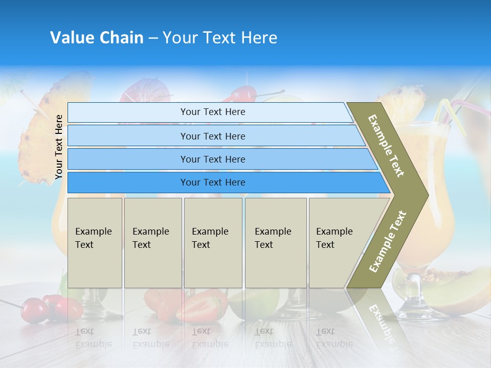 Coconut Cocktail Red PowerPoint Template