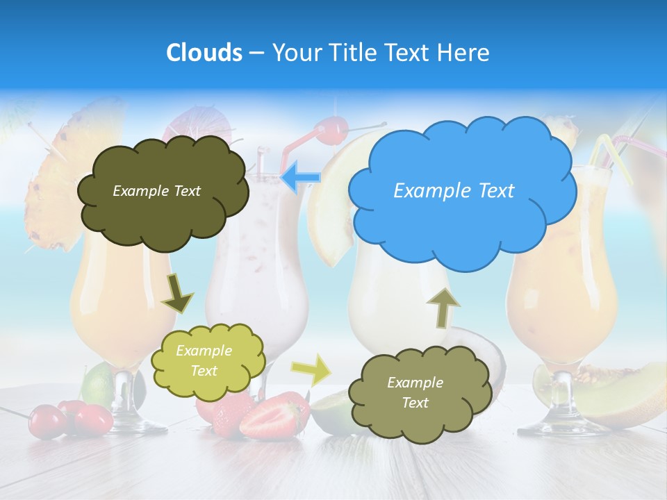 Coconut Cocktail Red PowerPoint Template