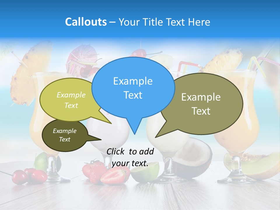 Coconut Cocktail Red PowerPoint Template
