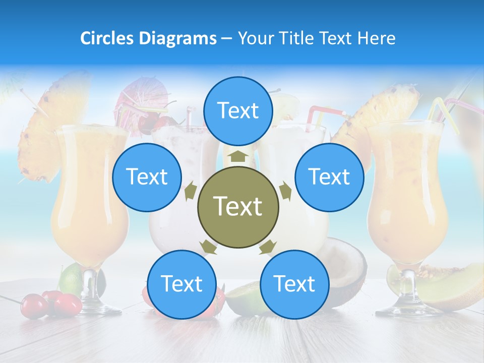 Coconut Cocktail Red PowerPoint Template