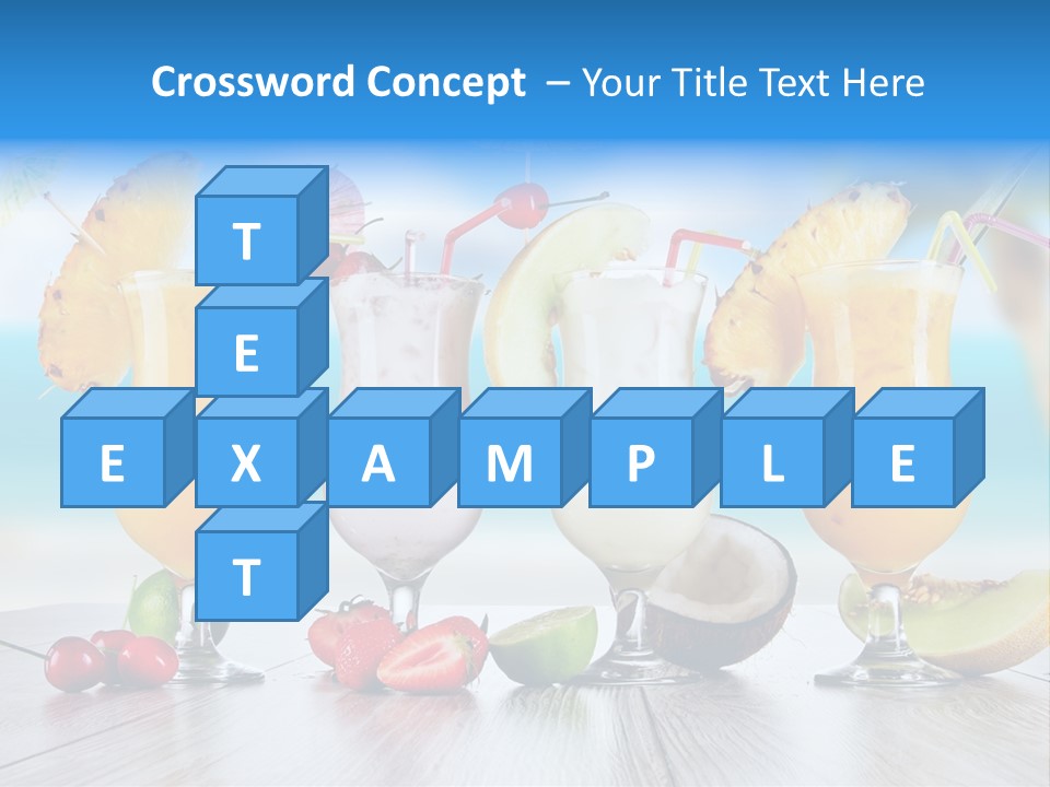 Coconut Cocktail Red PowerPoint Template