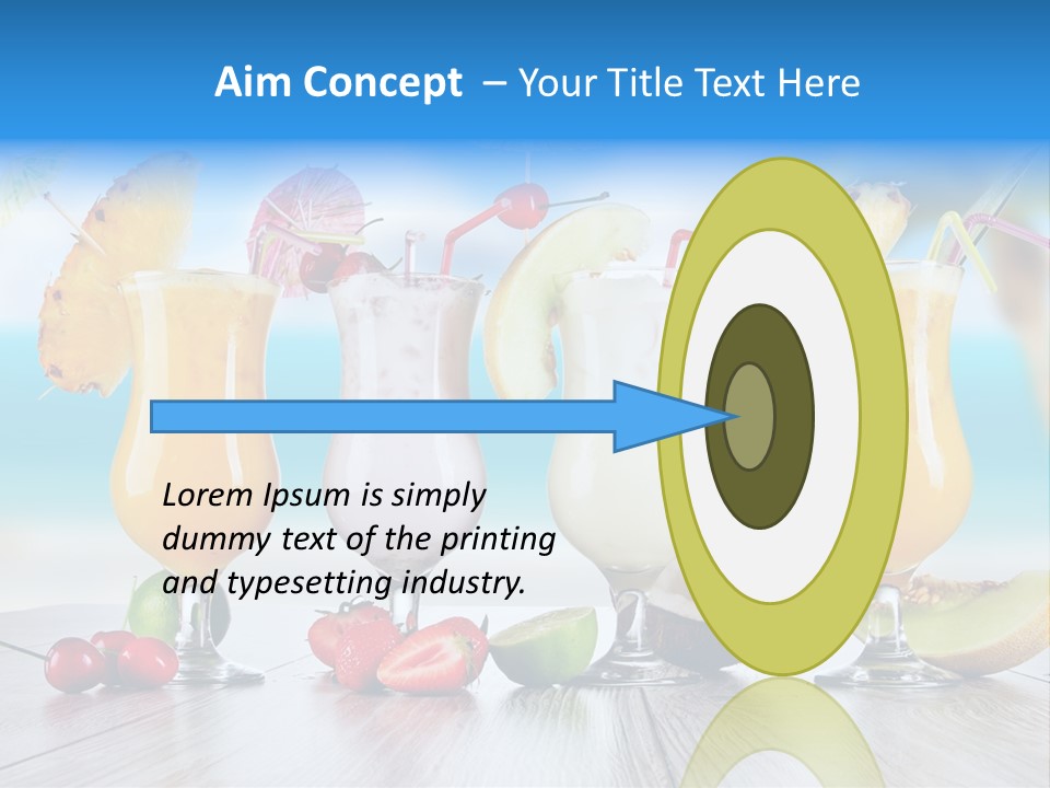 Coconut Cocktail Red PowerPoint Template