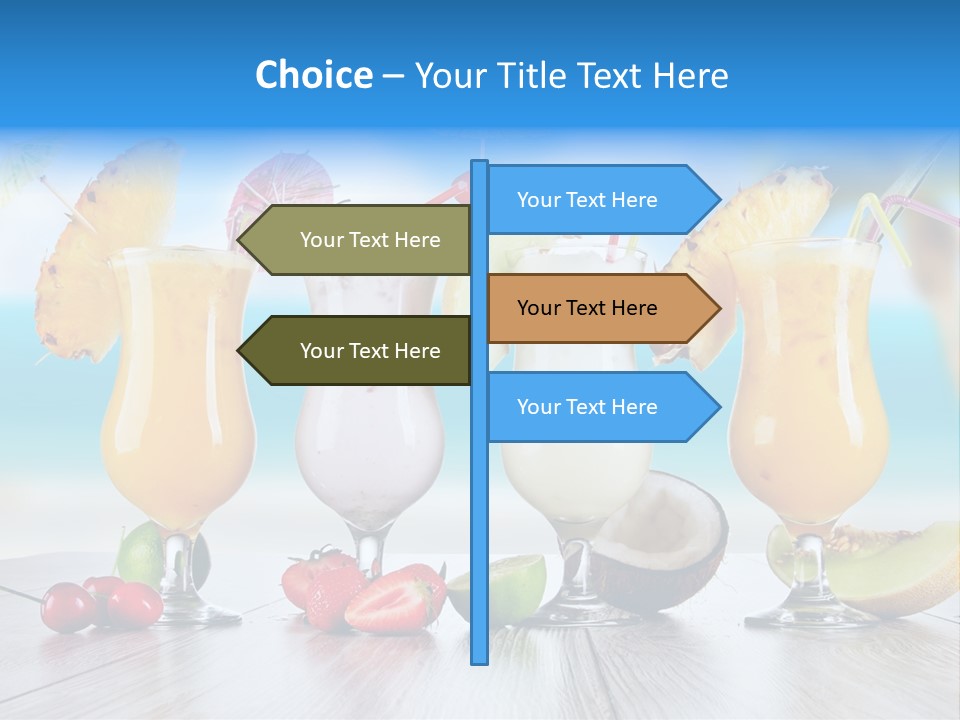 Coconut Cocktail Red PowerPoint Template