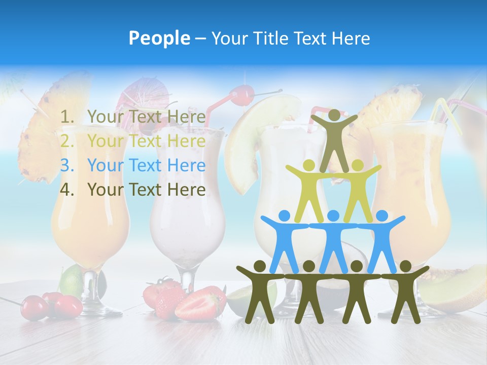 Coconut Cocktail Red PowerPoint Template