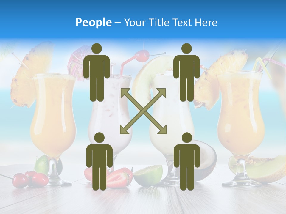 Coconut Cocktail Red PowerPoint Template