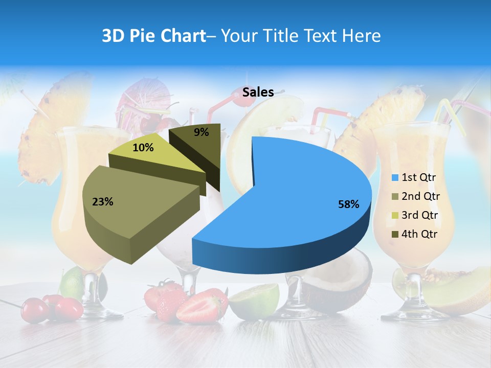 Coconut Cocktail Red PowerPoint Template