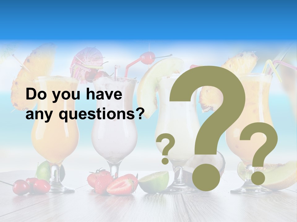 Coconut Cocktail Red PowerPoint Template