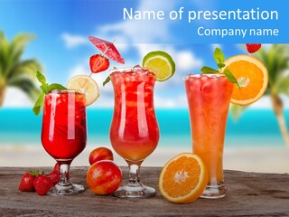 Palm Beverage Liquor PowerPoint Template