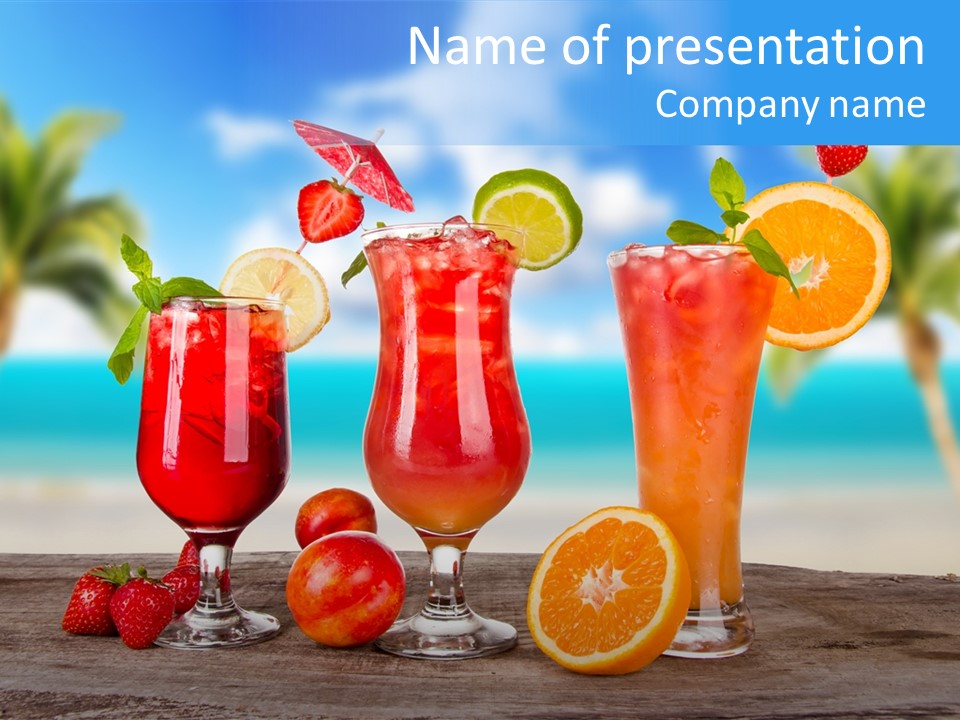 Palm Beverage Liquor PowerPoint Template