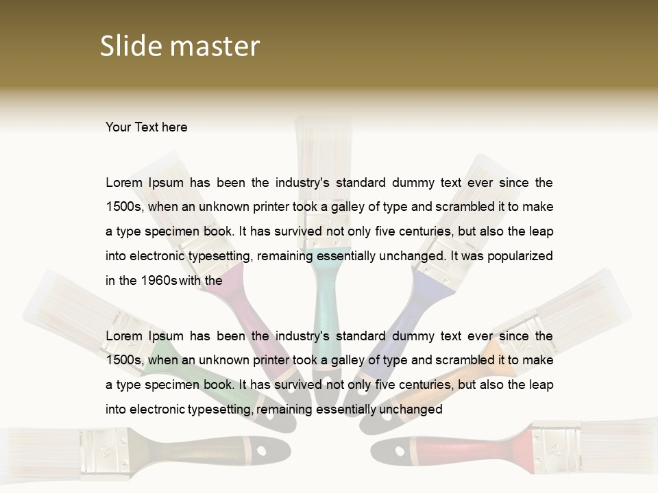 Draw Paintbrush Multicolored PowerPoint Template